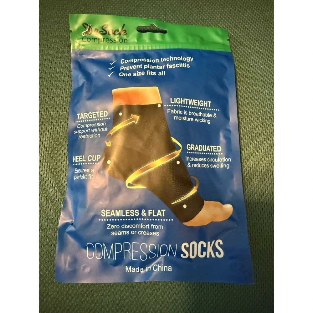 Dr.Sock Compression Ankle Soks Lightweight Seamless Flat Heel Cup New